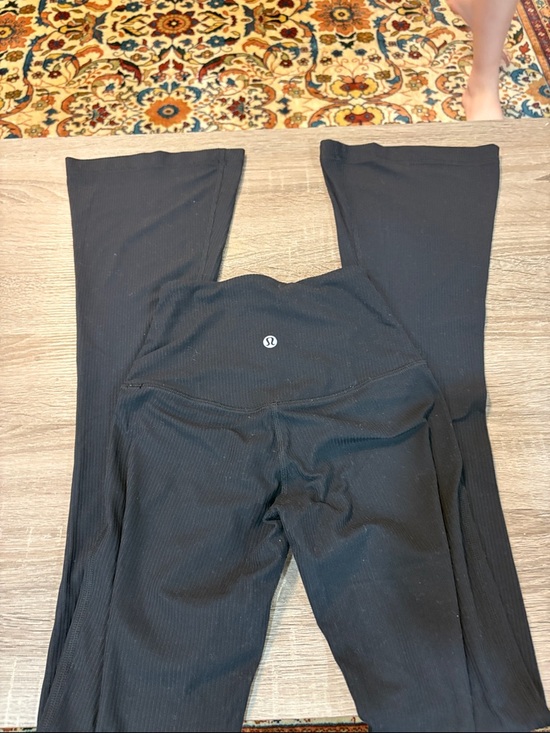 lululemon athletica Pants - lululemon athletica Black Ribbed Flare Leggings